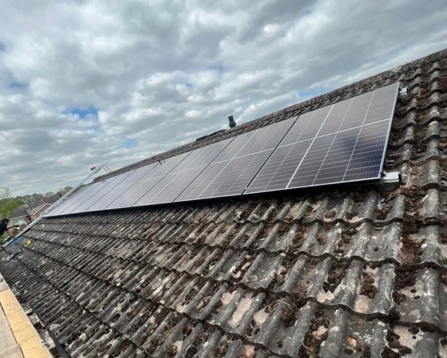 9 solar panels installed on roof